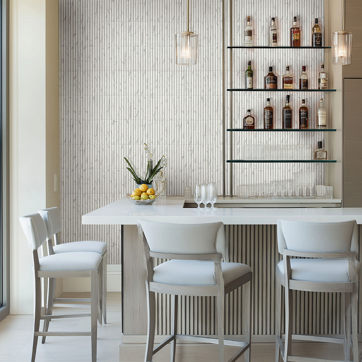 MSI Scanalato Calacatta 5 x 10 Matte Porcelain tile (NWGSCACAL5X10S) – MSI room scene (living room)