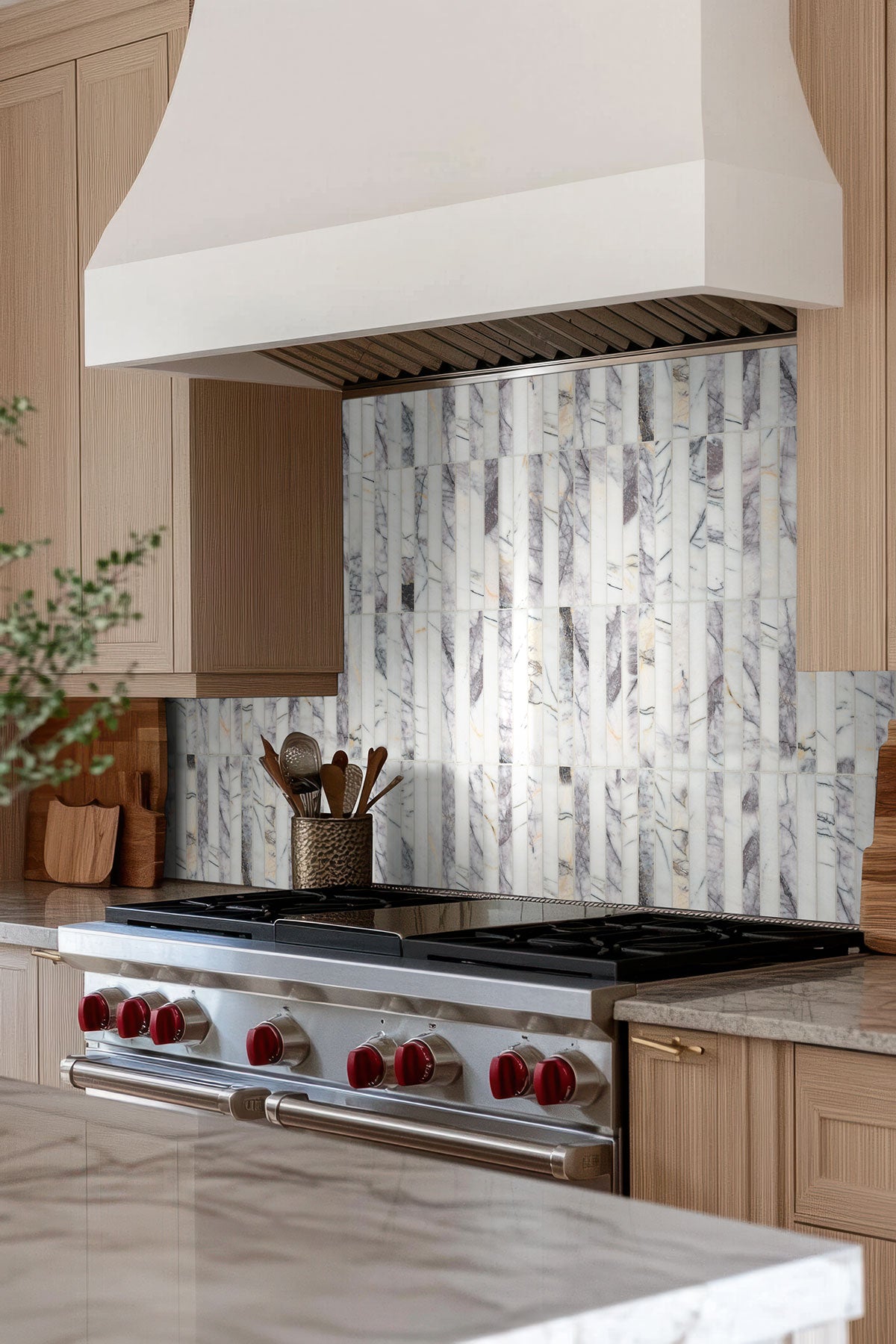 MSI Scollopini Lilac Pattern Honed Marble mosaic (SMOT-SCOLILA-HON13MM) – MSI room scene (kitchen)