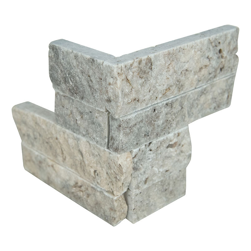 MSI Silver Travertine stacked stone 4.5 x 9 (LPNLTSIL4.59COR-MINI)