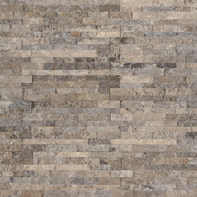 MSI Silver Travertine stacked stone 4.5 x 16 (LPNLTSIL4.516-MINI)