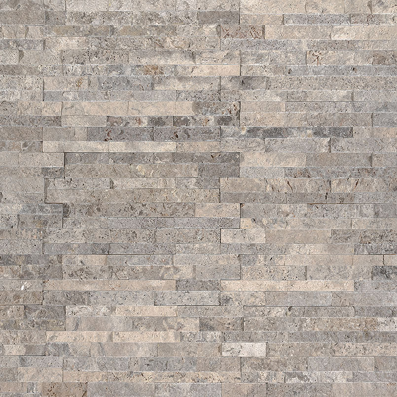 MSI Silver Travertine stacked stone 4.5 x 16 (LPNLTSIL4.516-MINI)