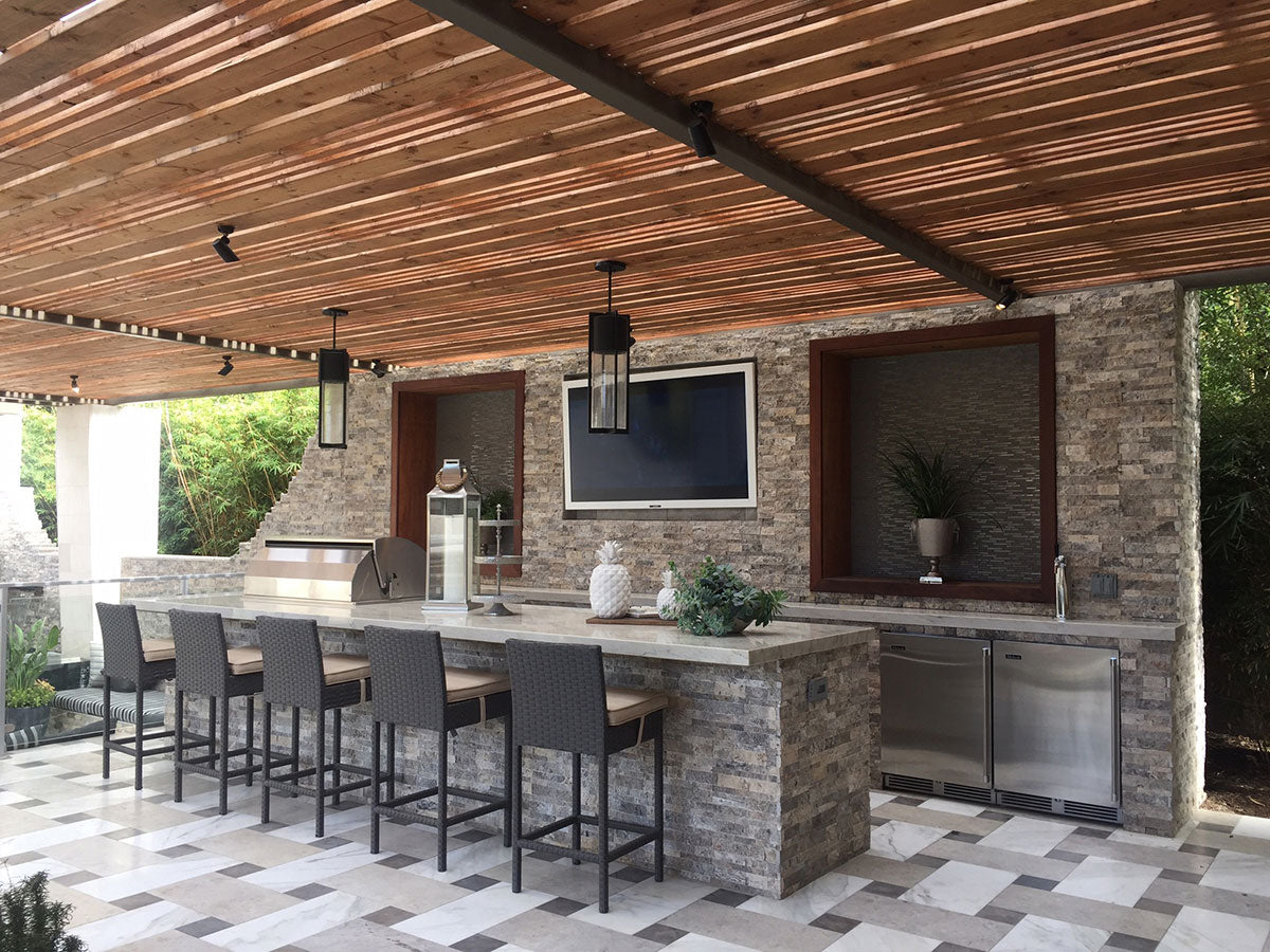 MSI Silver Travertine stacked stone 6 x 24 (LPNLTSIL624)