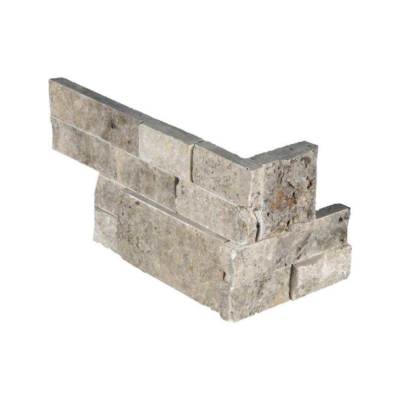 MSI Silver Travertine stacked stone 6 x 12 x 6 (LPNLTSIL618COR)