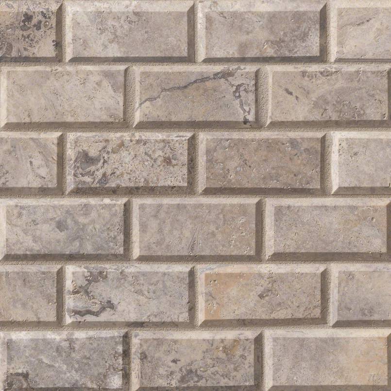 MSI Silver Travertine 2 x 4 Honed Travertine mosaic (SMOT-SILTRA-2X4HB) – MSI product image