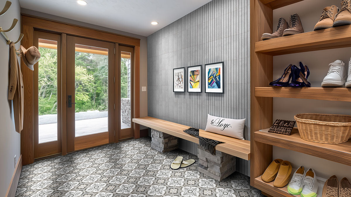 MSI Sinfonia Hip Hop Ceniza 6 x 16 Matte Porcelain tile (NWGSINHIPCEN6X16) – MSI room scene (entryway)