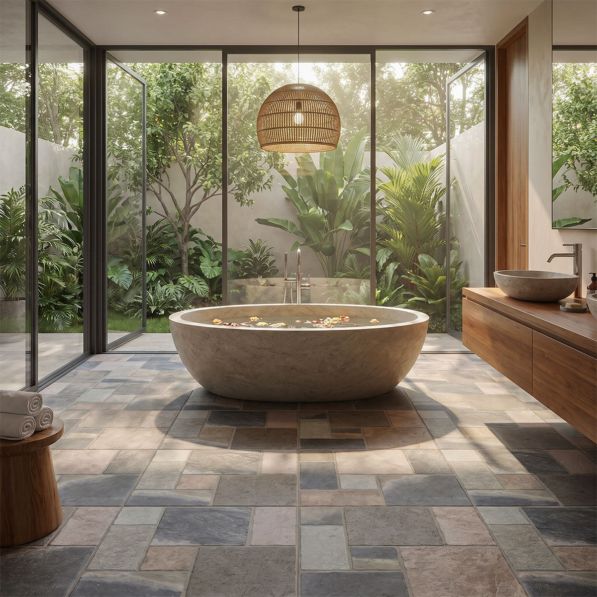 MSI Marlu Slate Mix 18 x 18 Matte Porcelain tile (NWGMARSLAMIX1818) – MSI room scene