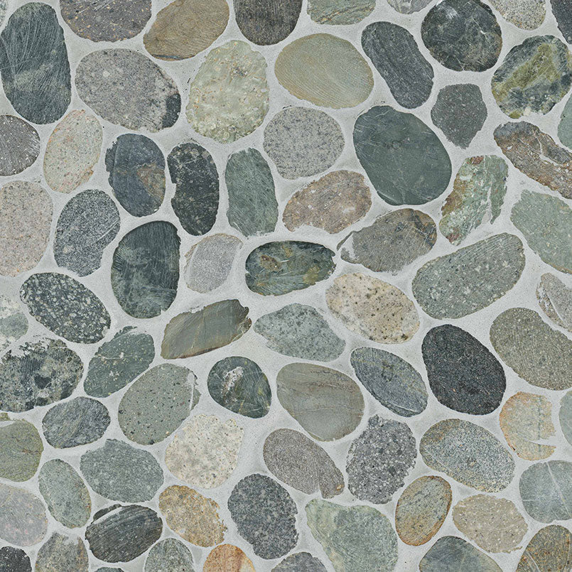 MSI Sliced Rainforest Pebble Tumbled Marble mosaic (SMOT-PEB-RAIFOR) – MSI product image