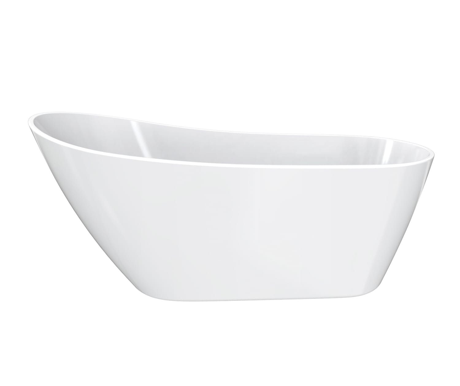 Soca 59 x 28 Acrylic Freestanding Oval End Drain Bathtub in White - Plumbing Market