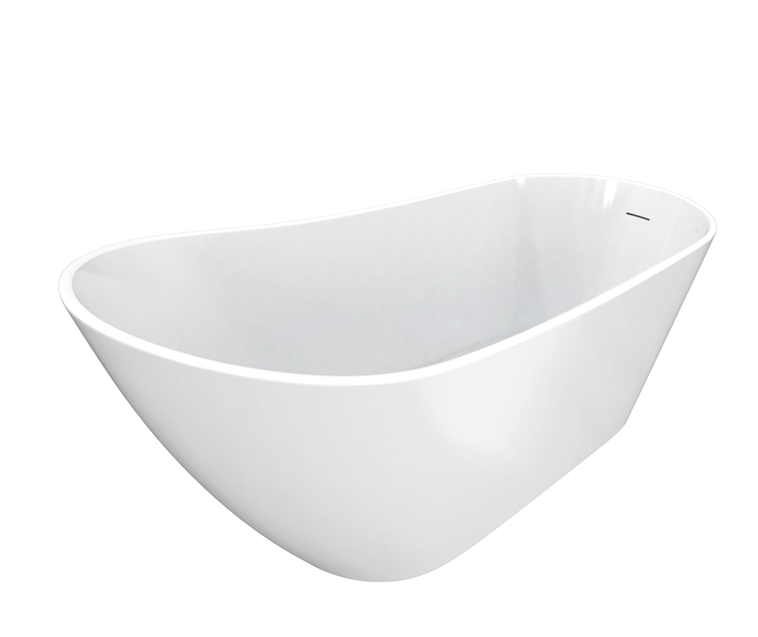 Soca 59 x 28 Acrylic Freestanding Oval End Drain Bathtub in White - Plumbing Market