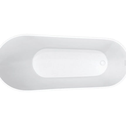 Soca 67 x 29 Acrylic Freestanding Oval End Drain Bathtub in White - Plumbing Market
