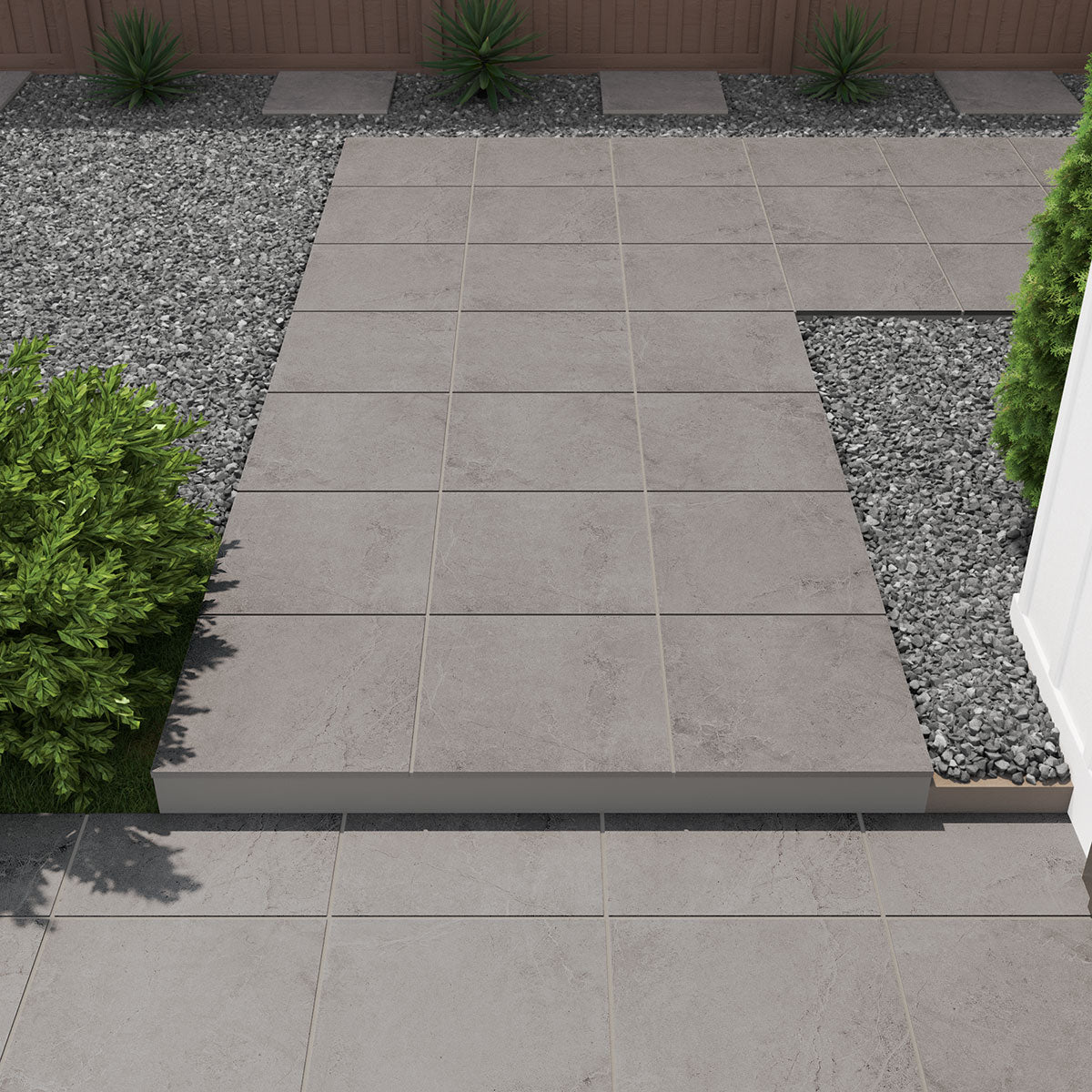 MSI Soreno Grigio 24 x 24 Matte Porcelain paver (LPAVNSORGRI2424) – MSI room scene
