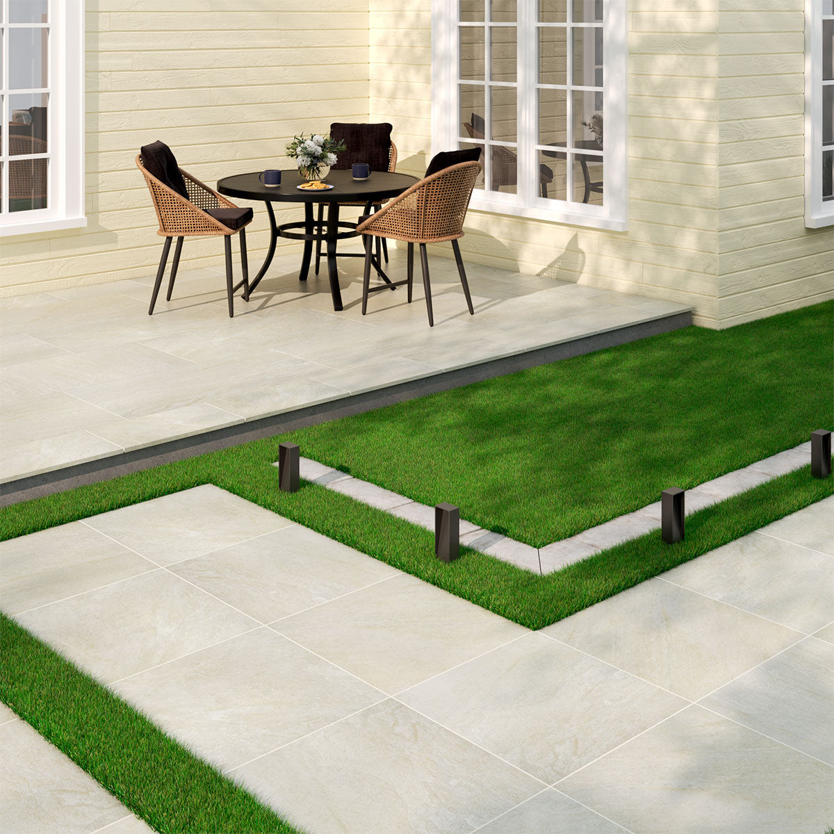 MSI Quartz White 13 x 24 Matte Porcelain pool coping (LCOPNQUAWHI1324-EE) – MSI room scene
