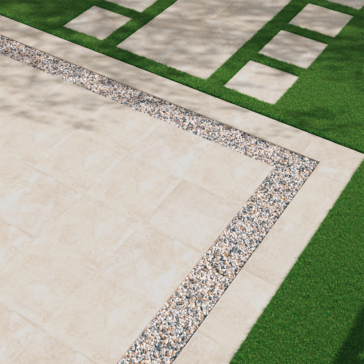 MSI Soreno Ivory 24 x 48 Matte Porcelain paver (LPAVNSORIVO2448) – MSI room scene (living room)