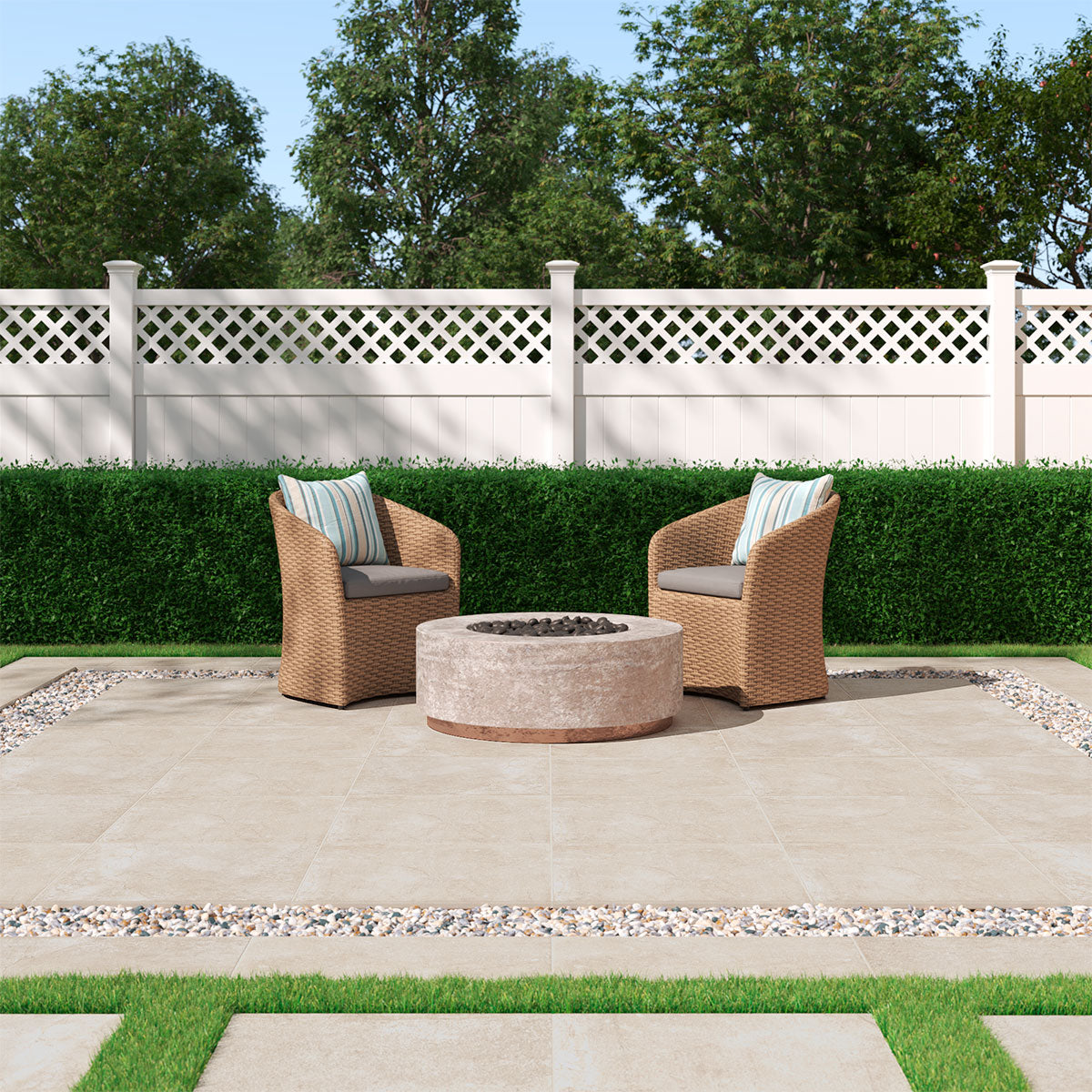 MSI Soreno Ivory 24 x 24 Matte Porcelain paver (LPAVNSORIVO2424) – MSI room scene (living room)