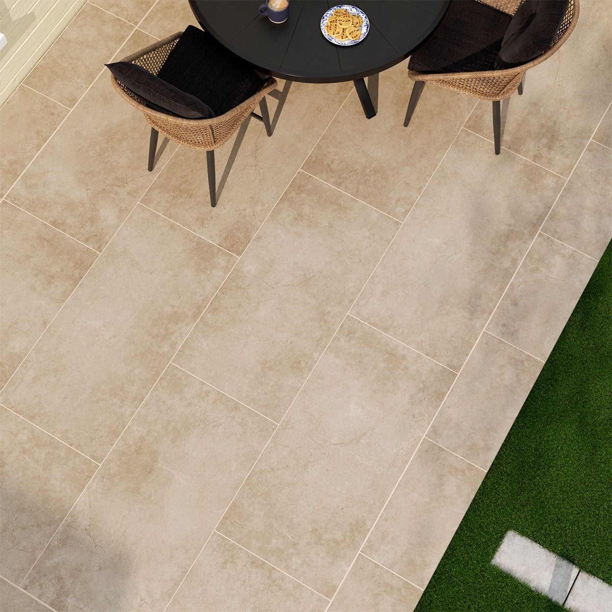 MSI Soreno Taupe 24 x 24 Matte Porcelain paver (LPAVNSORTAU2424) – MSI room scene