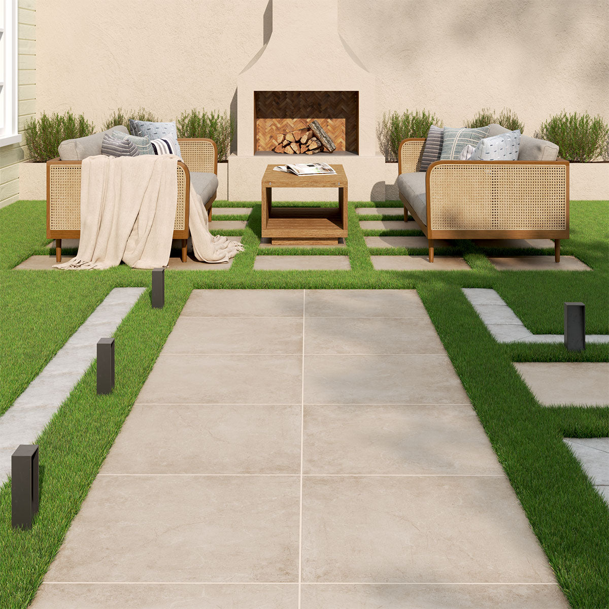 MSI Soreno Taupe 24 x 24 Matte Porcelain paver (LPAVNSORTAU2424) – MSI room scene