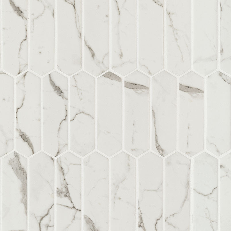 MSI Statuario Celano Picket Glass mosaic (SMOT-GLSPK-STACEL6MM) – MSI product image