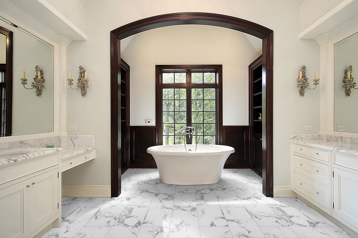 MSI Pietra Statuario 24 x 24 Matte Porcelain tile (NSTA2424-N) – MSI room scene