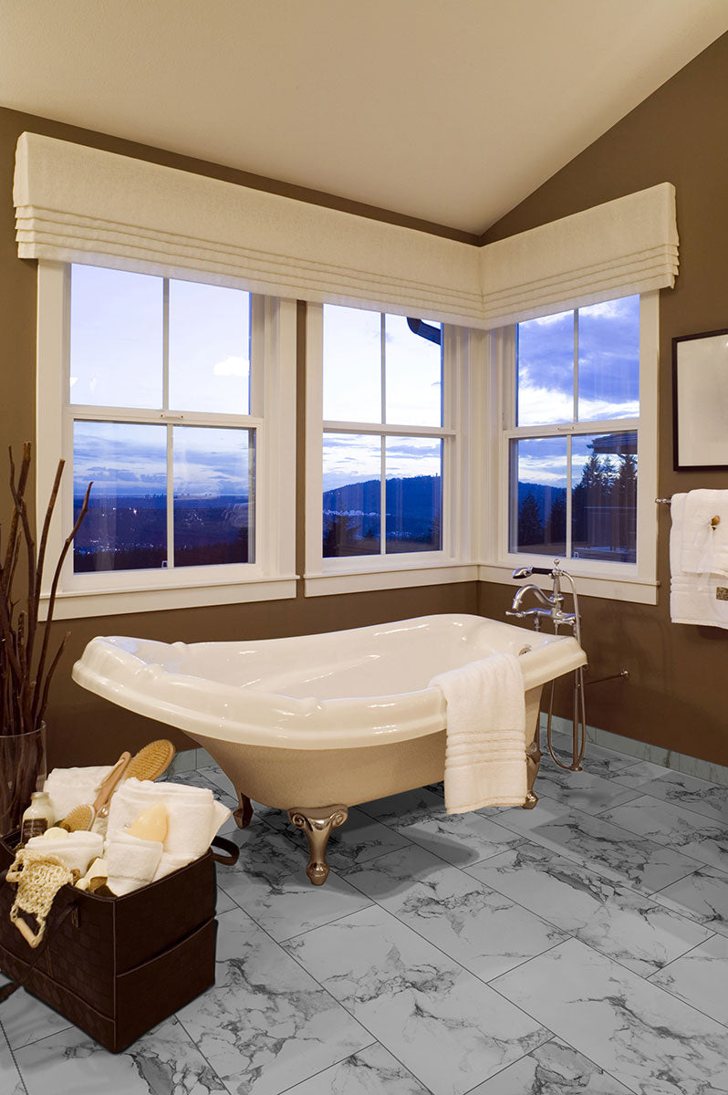 MSI Pietra Statuario 24 x 24 Polished Porcelain tile (NPIESTA2424P-N) – MSI room scene