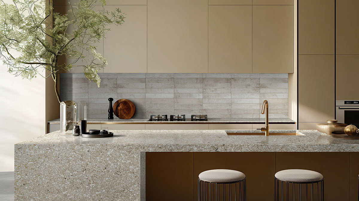 MSI Stella Biscotti 2 x 10 Glossy Porcelain tile (NSTEBIS2X10G) – MSI room scene (kitchen)