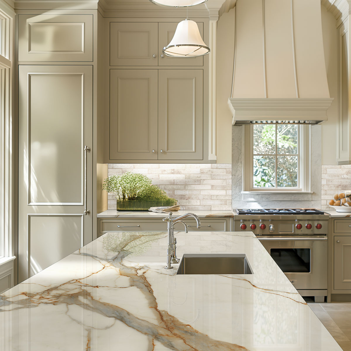 MSI Stella Biscotti 2 x 10 Glossy Porcelain tile (NSTEBIS2X10G) – MSI room scene (kitchen)
