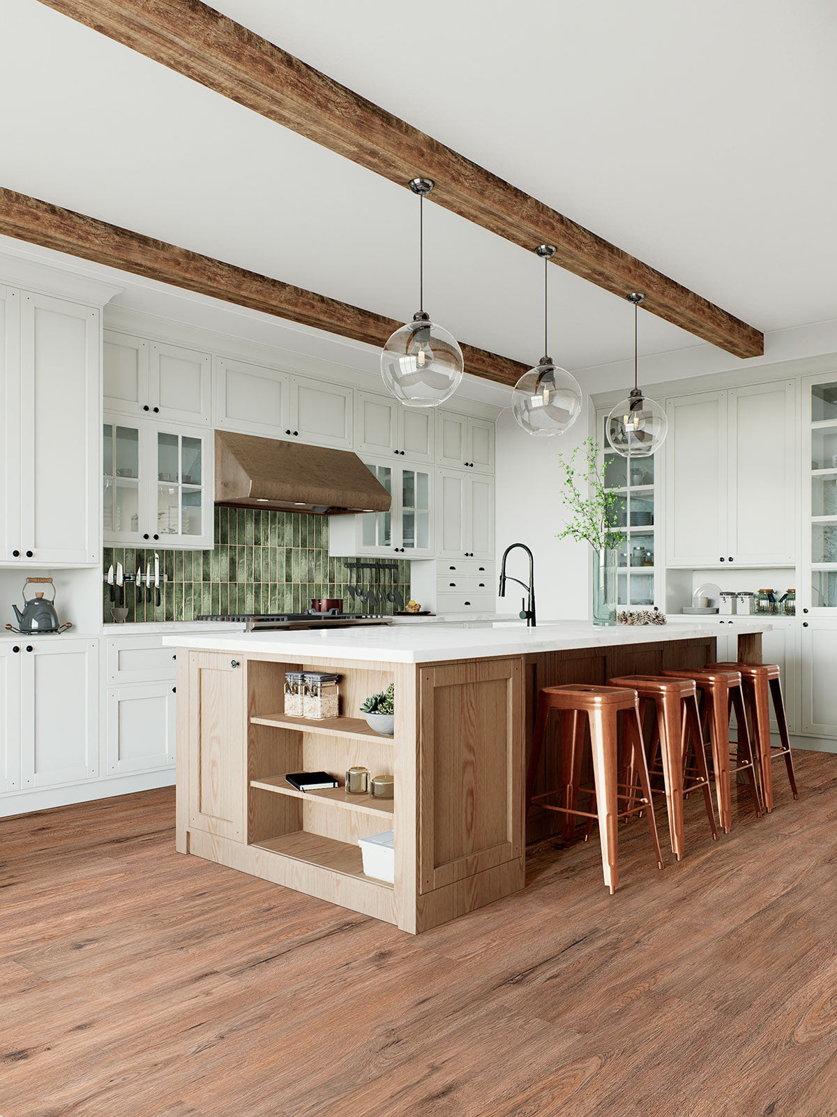 MSI Stella Emerald 2 x 10 Glossy Porcelain tile (NSTEMER2X10G) – MSI room scene (kitchen)