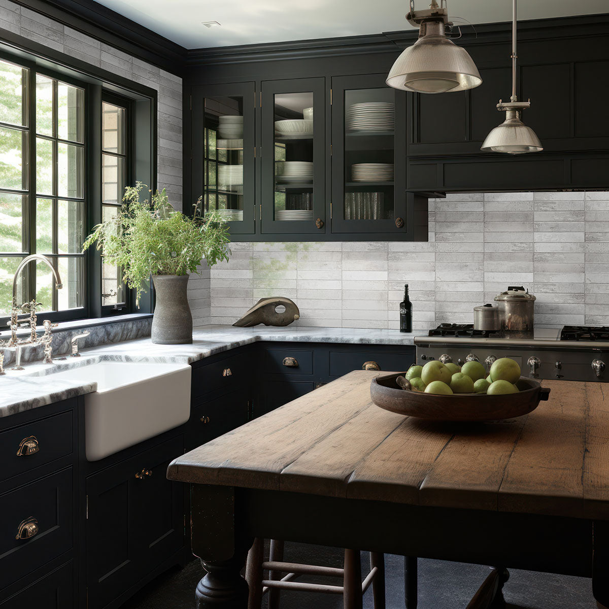 MSI Stella LA Perla 2 x 10 Glossy Porcelain tile (NSTELAPEA2X10G) – MSI room scene (kitchen)