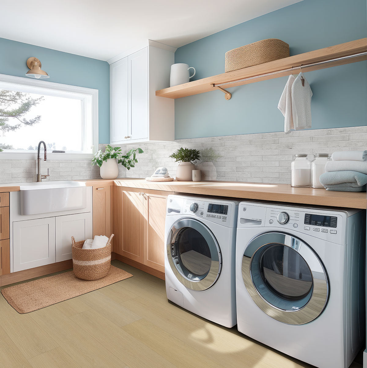 MSI Stella LA Perla 2 x 10 Glossy Porcelain tile (NSTELAPEA2X10G) – MSI room scene (laundry room)