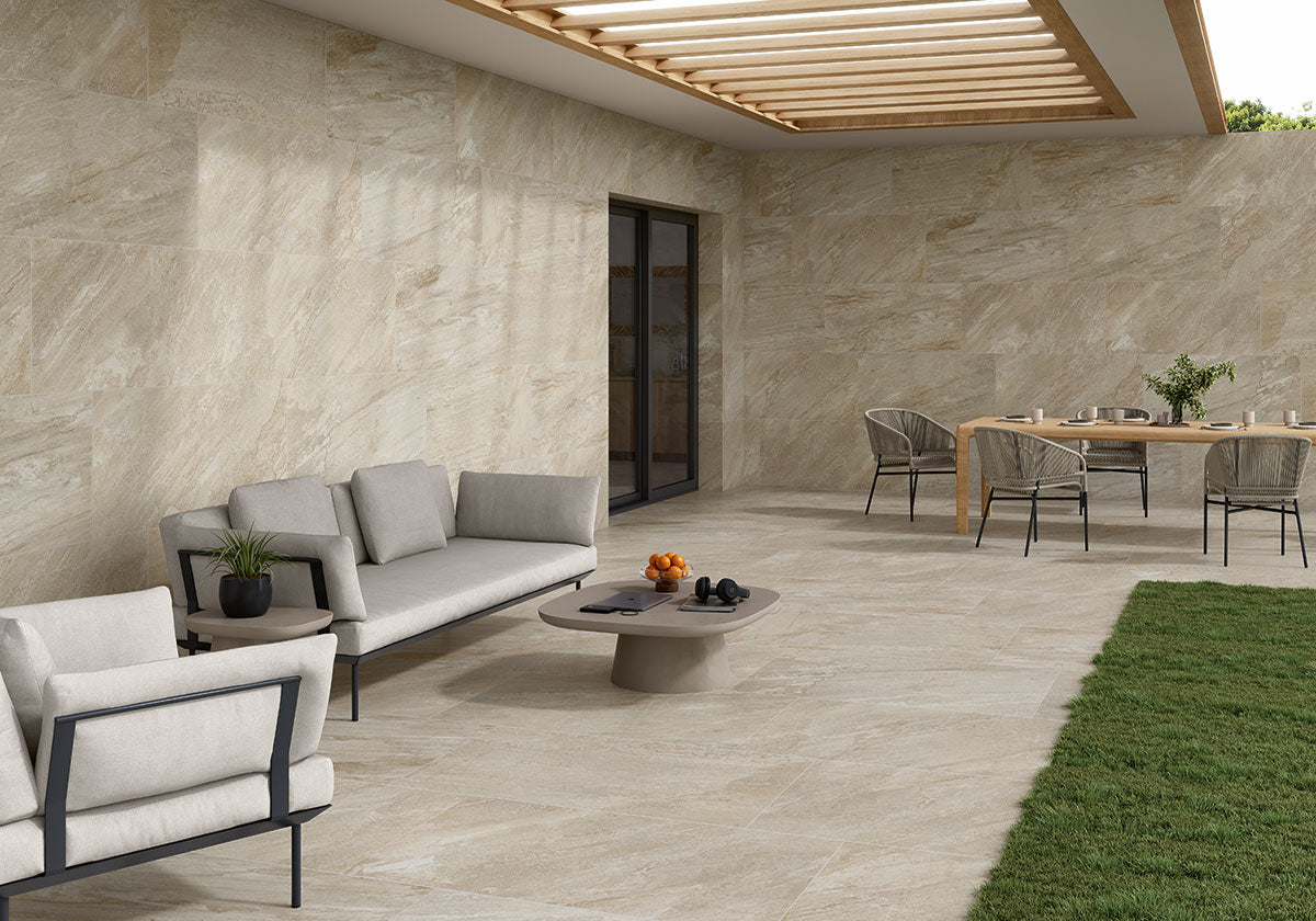 MSI Traktion Stowe Desert Amber 24 x 48 Matte Porcelain tile (NSTODESAMB2448) – MSI room scene