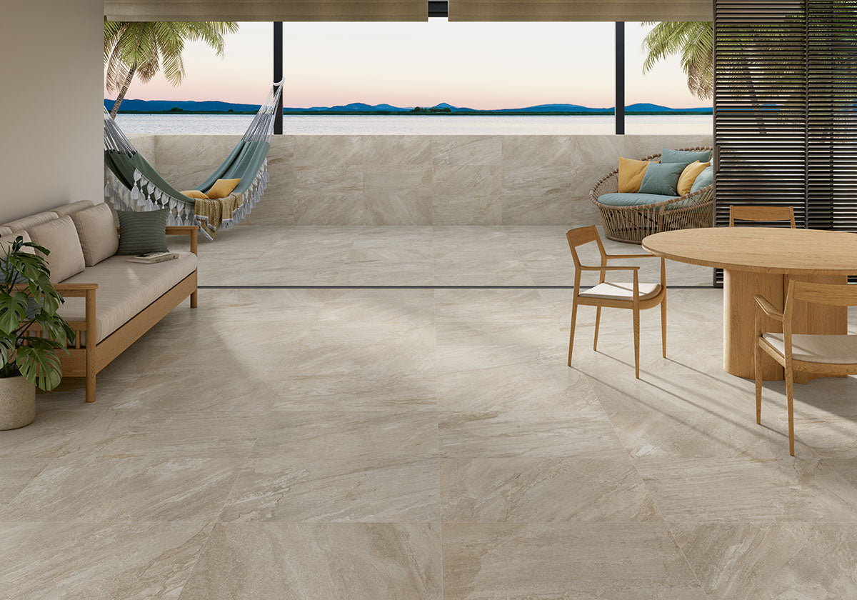 MSI Traktion Stowe Desert Amber 24 x 48 Matte Porcelain tile (NSTODESAMB2448) – MSI room scene