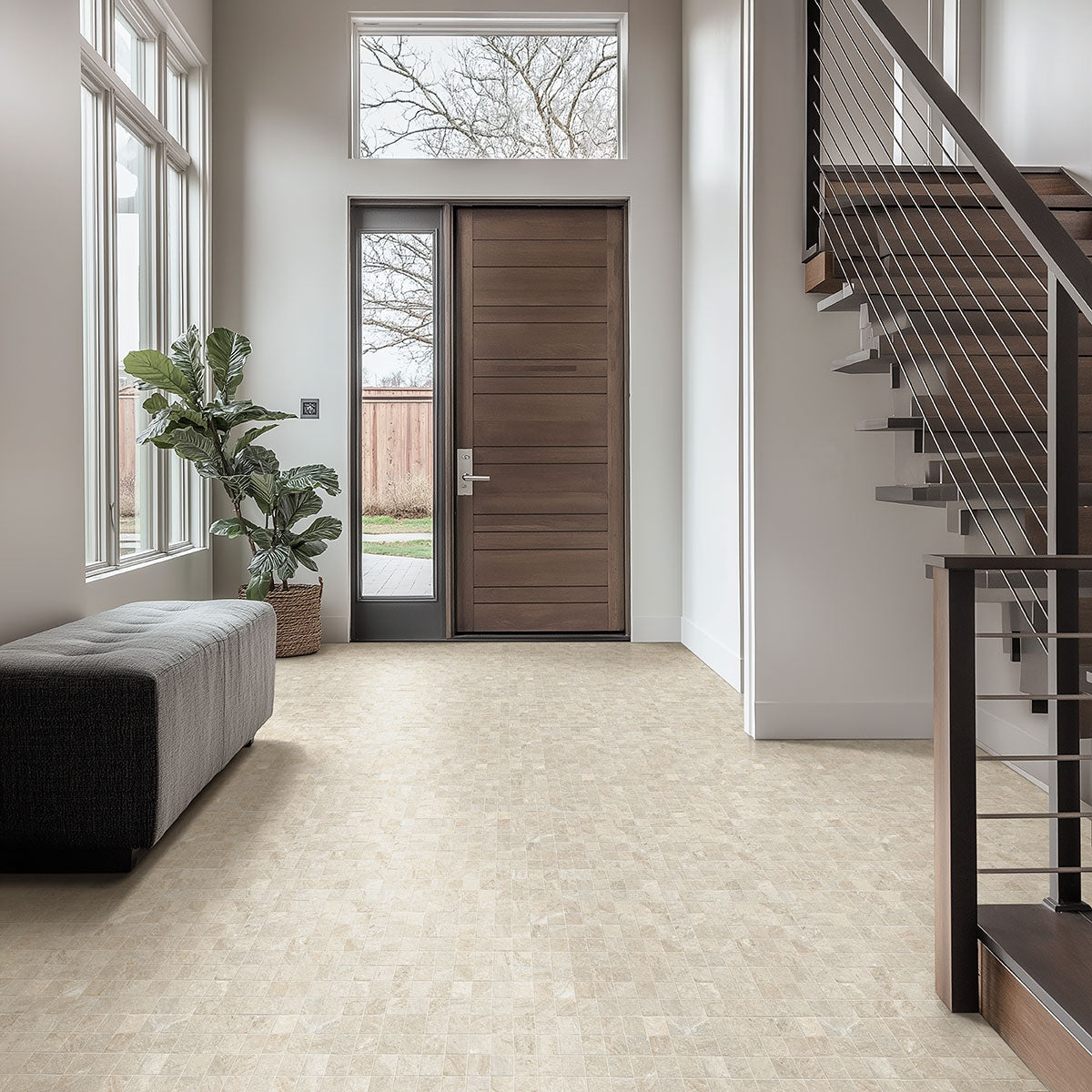 MSI Traktion Stowe Desert Amber 2 x 2 Matte Porcelain mosaic (NSTODESAMB2X2) – MSI room scene (entryway)