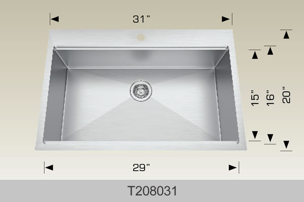 Bosco T208031 31" x 20" Standard Series Plus Drop-In Kitchen Sink