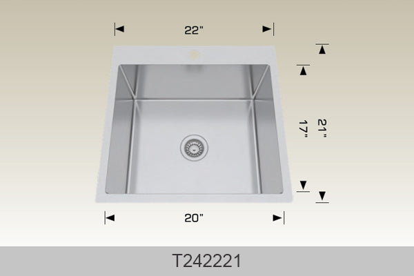 Bosco T242221 22" x 20" Textured Standard Laundry Series Drop-In Laundry Sink