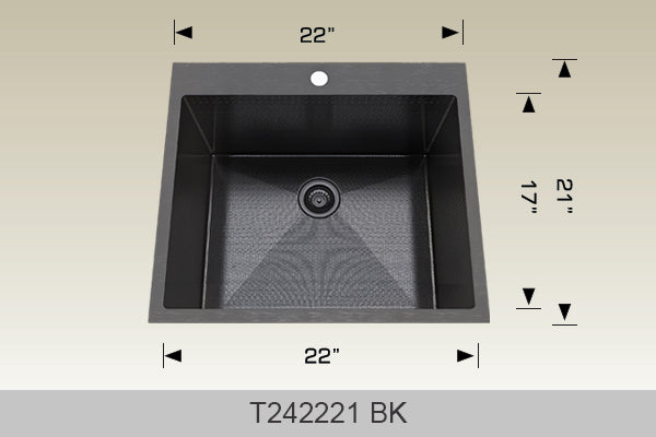 Bosco T242221 22" x 20" Textured Standard Laundry Series Drop-In Laundry Sink