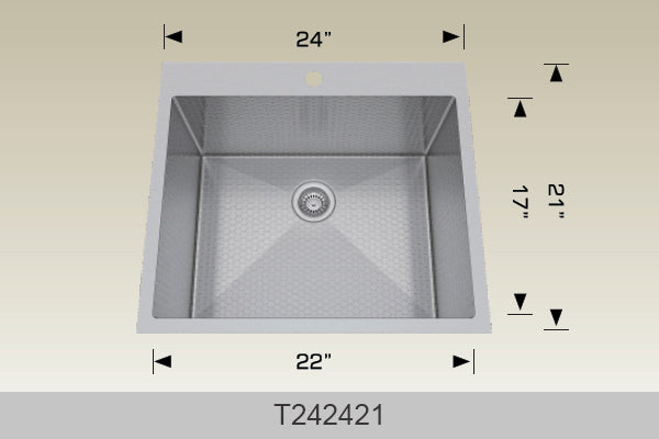 Bosco T242421 24" x 22" Textured Standard Laundry Series Drop-In Laundry Sink