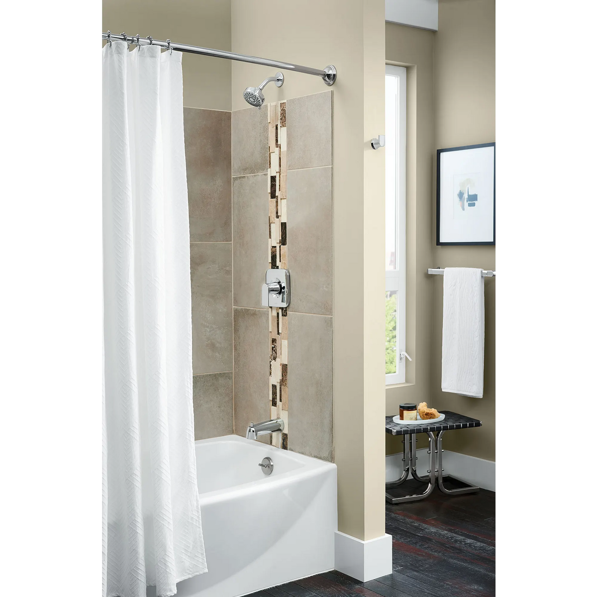 Moen Adjustable Curved Shower Rod CSR2160 in Brushed Gold (CSR2160BG) - view 4