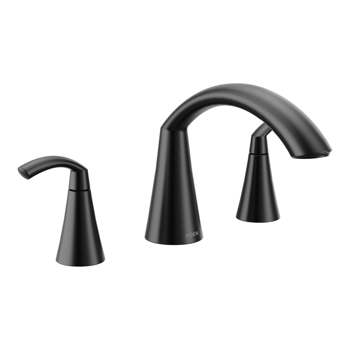 Moen Glyde Two-Handle High-Arc Roman Tub Faucet T373 in Matte Black (T373BL)