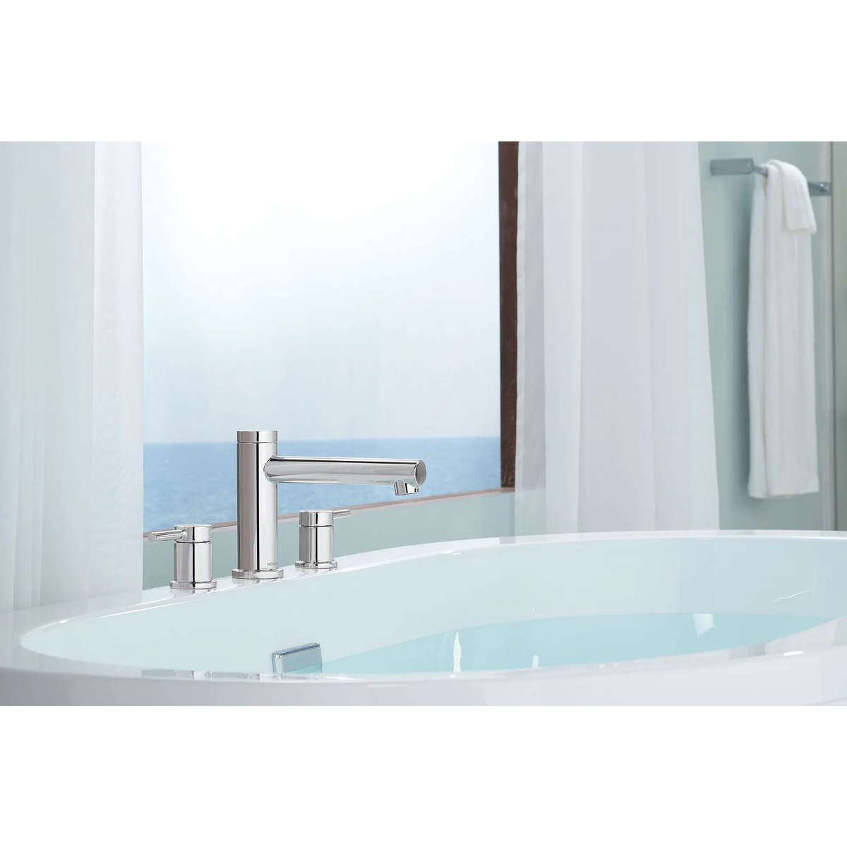 Moen Align Two-Handle Diverter Roman Tub Faucet With Hand Shower T394 in Chrome (T394) - view 3