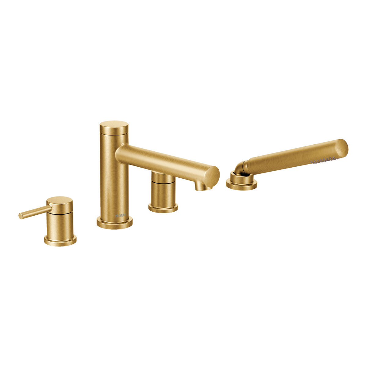 Moen Align Two-Handle Diverter Roman Tub Faucet With Hand Shower T394 in Brushed Gold (T394BG)