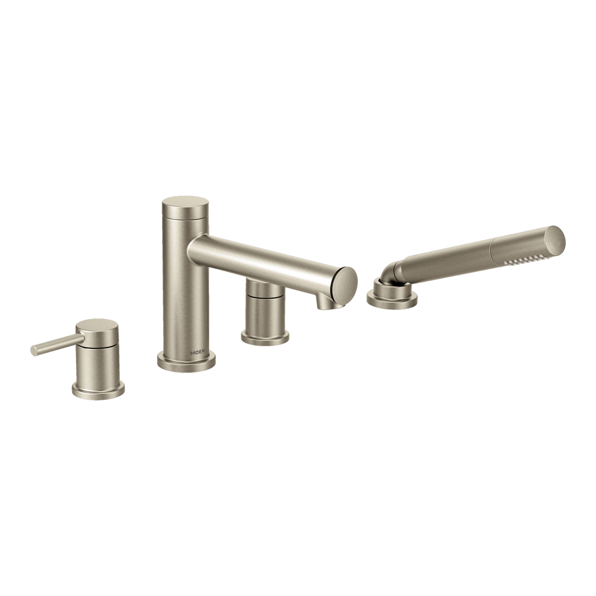 Moen Align Two-Handle Diverter Roman Tub Faucet With Hand Shower T394 in Brushed Nickel (T394BN)