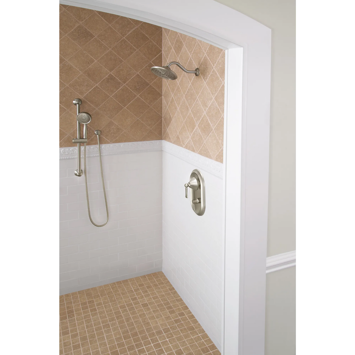 Moen Wynford Posi-Temp with Diverter Valve Trim T4500 in Brushed Nickel (T4500BN) - view 2