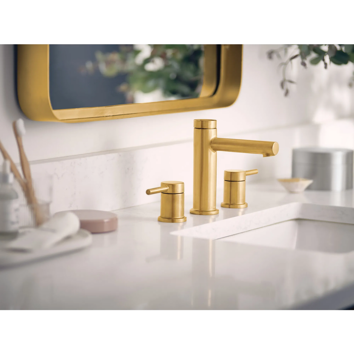 Moen Align Two-Handle High-Arc Bathroom Faucet T6193 in Brushed Gold (T6193BG) - view 4