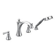 Moen Wynford Two-Handle Diverter Roman Tub Faucet With Hand Shower T654 in Chrome (T654)