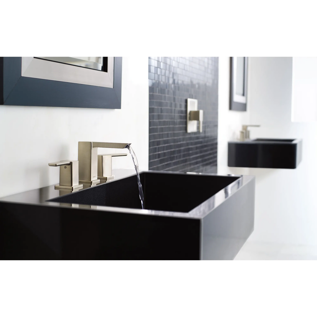 Moen 90 Degree Two-Handle Low-Arc Bathroom Faucet TS6720 in Brushed Nickel (TS6720BN) - view 2