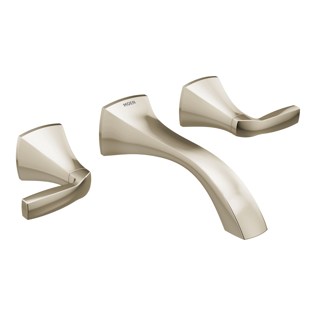 Moen Voss Two-Handle Wall Mount Bathroom Faucet T6906 in Polished Nickel (T6906NL)