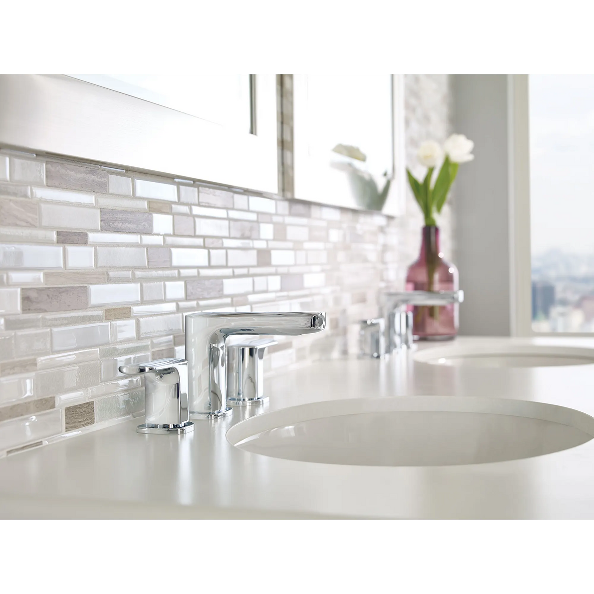 Moen Rizon Two-Handle Low-Arc Bathroom Faucet T6920 in Chrome (T6920) - view 2