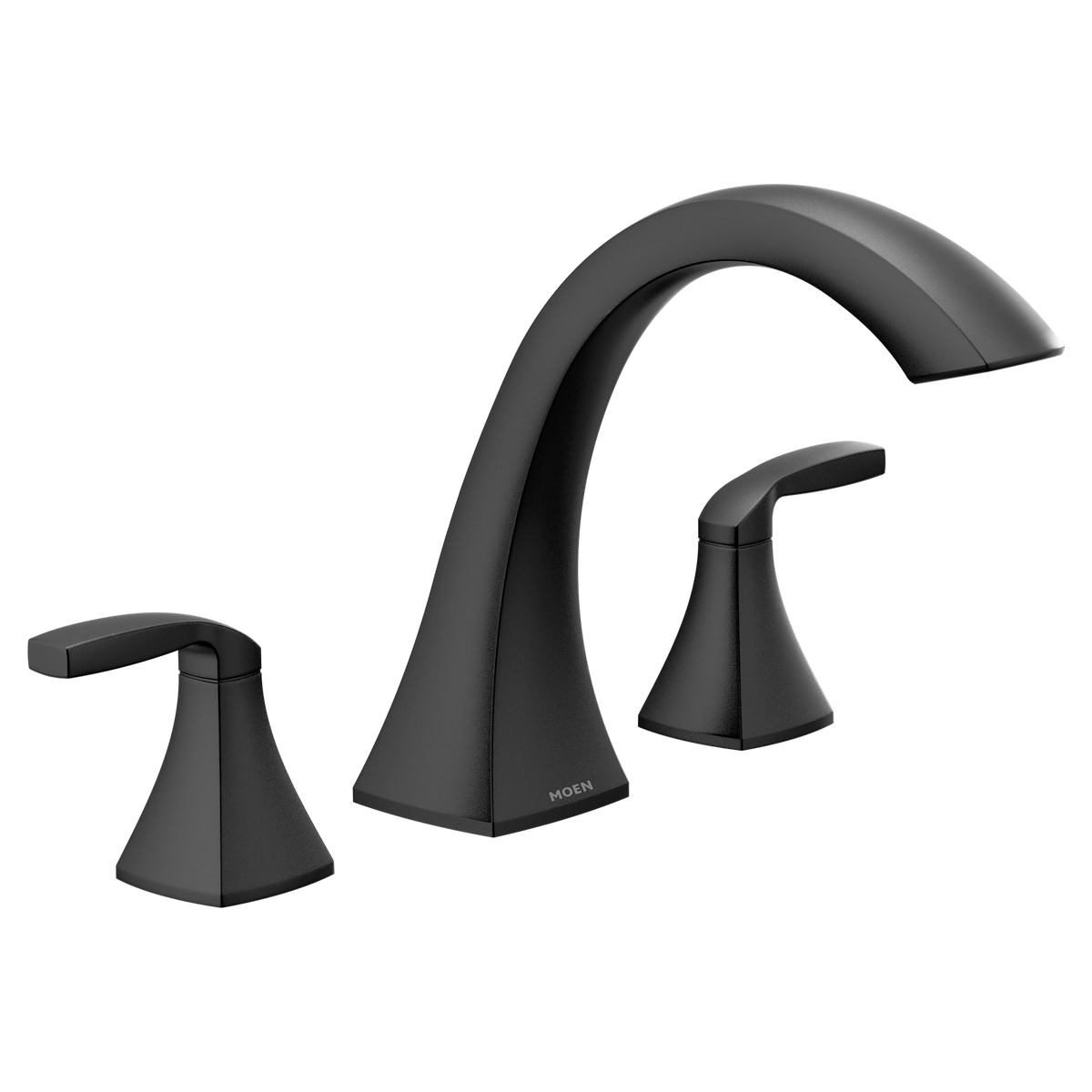 Moen Voss Two-Handle High-Arc Roman Tub Faucet T693 in Matte Black (T693BL)