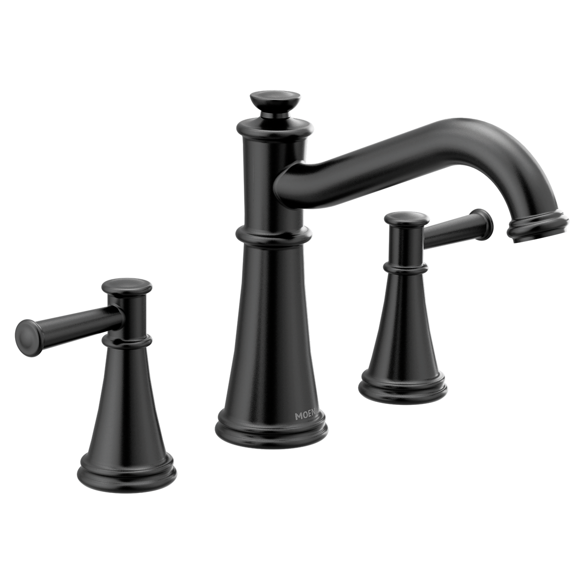 Moen Belfield Two-Handle Non-Diverter Roman Tub Faucet T9023 in Matte Black (T9023BL)