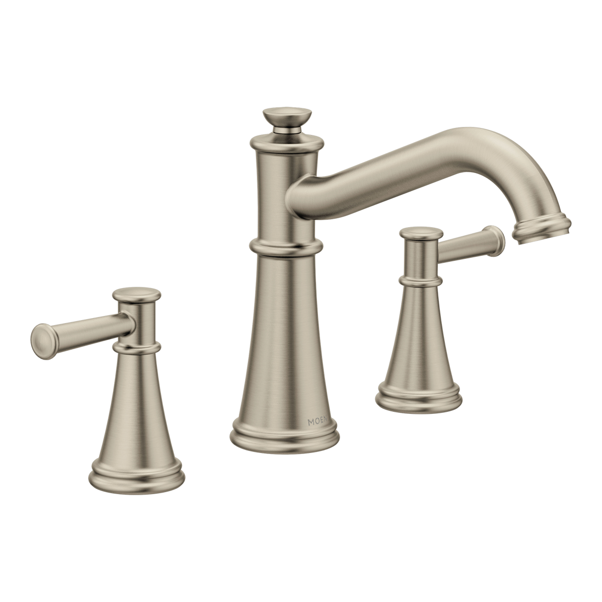 Moen Belfield Two-Handle Non-Diverter Roman Tub Faucet T9023 in Brushed Nickel (T9023BN)