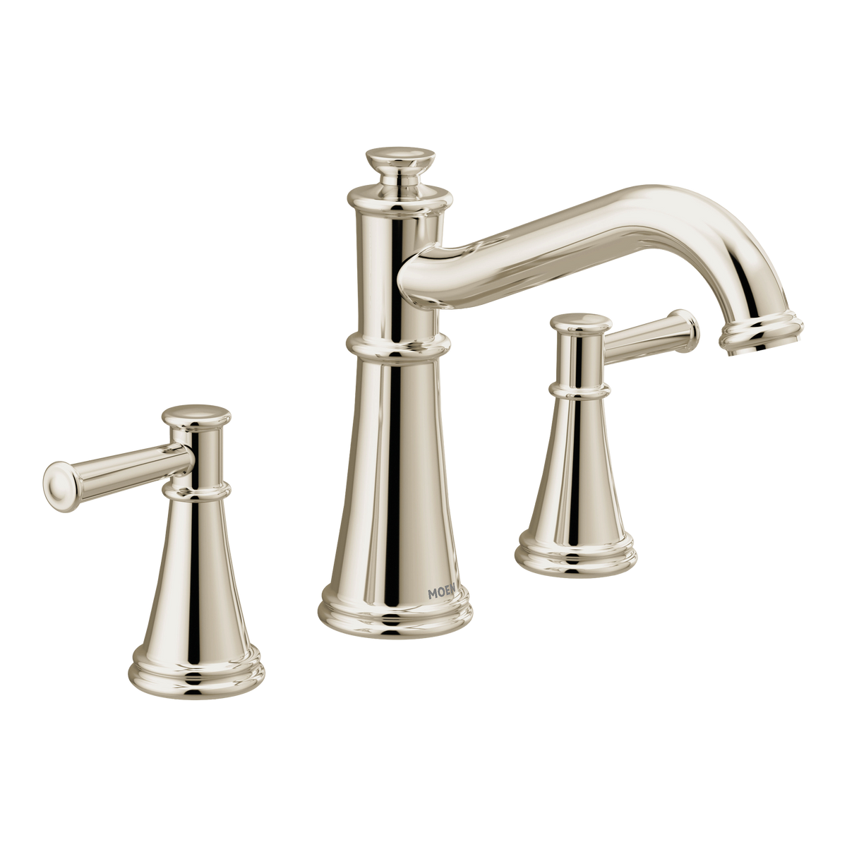 Moen Belfield Two-Handle Non-Diverter Roman Tub Faucet T9023 in Polished Nickel (T9023NL)